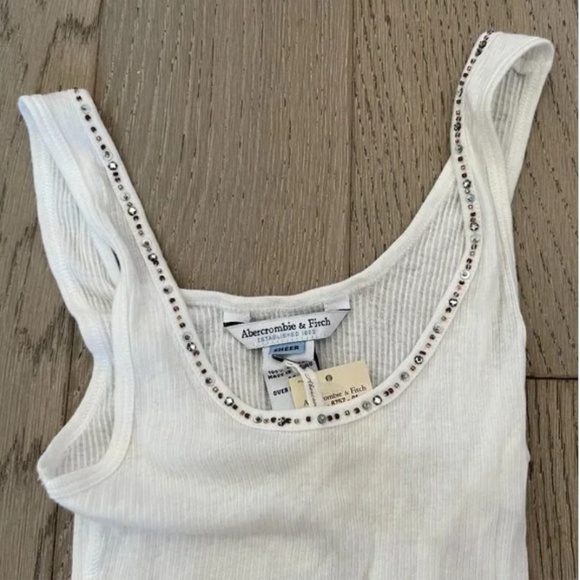 VINTAGE Abercrombie fitch sequin cotton lace tank Cami Tank Top Strappy … - Picture 3 of 9